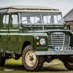 Green classic land rover