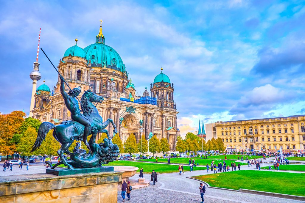 The view on Lustgarten park in Berlin, Germany