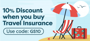 10% Discount Code on Travel Insurance. Use Code: GS10