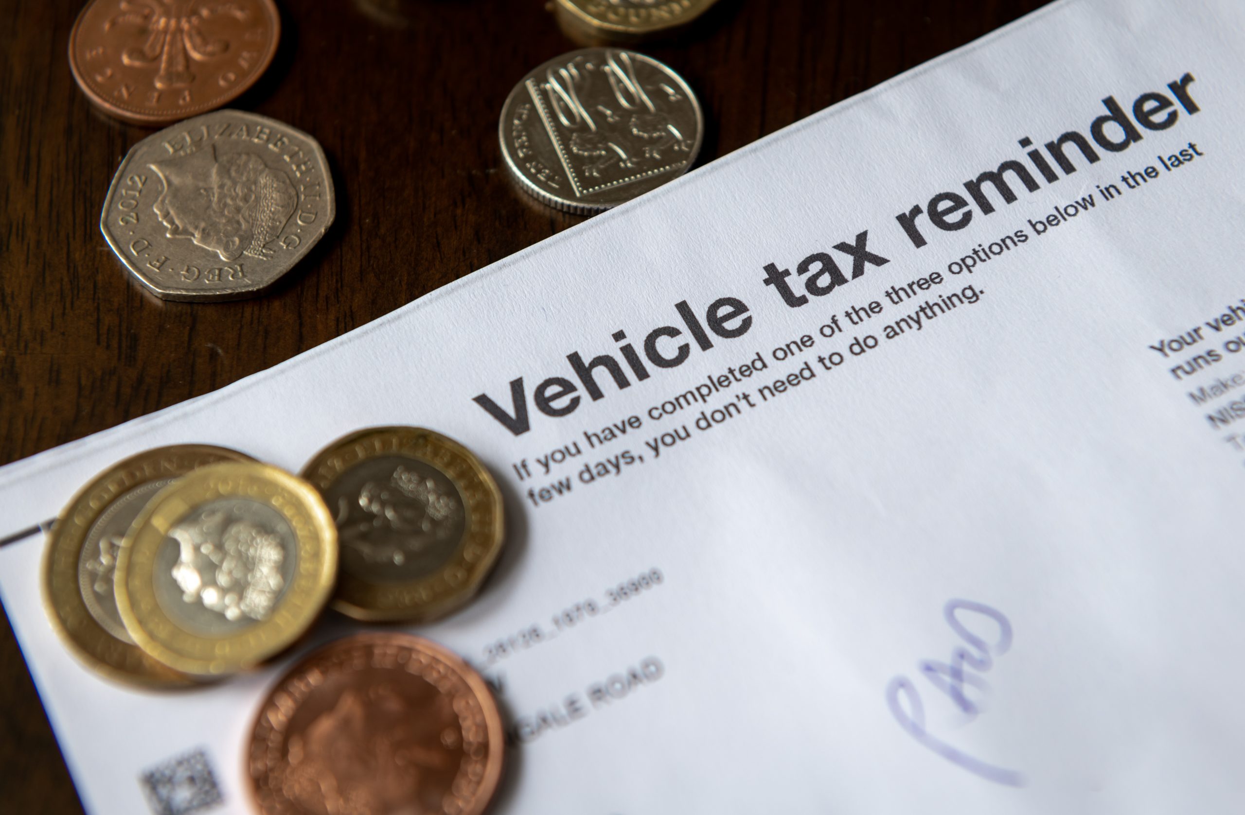 A reminder to motorists to tax their vehicles, commonly called the road tax.