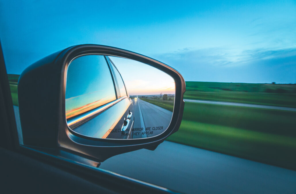 Consistently use your mirrors to stay aware of the traffic around you. Make sure you thoroughly check your blind spots before changing lanes.