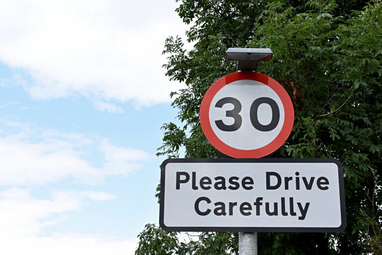 30MPH sign, Please drive carefully