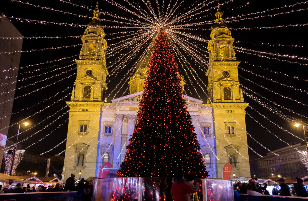 Budapest Christmas Market at Saint Stephen Basilica square