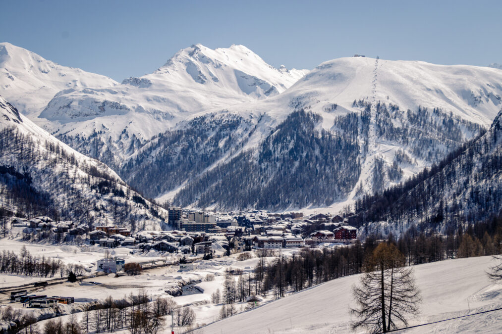 Snowy landscape of Tignes in the French Alps